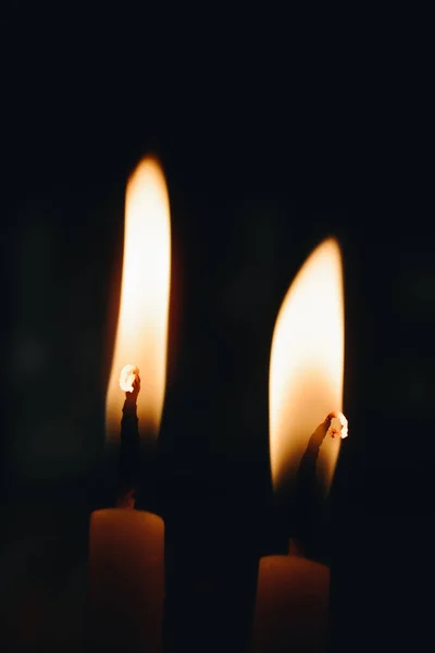 Brennende Kerze Macht Licht Sicht — Stockfoto
