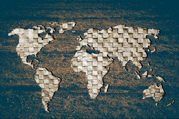 Zhruba Načrtnuta Mapa Světa Bílým Pozadím — Stock fotografie