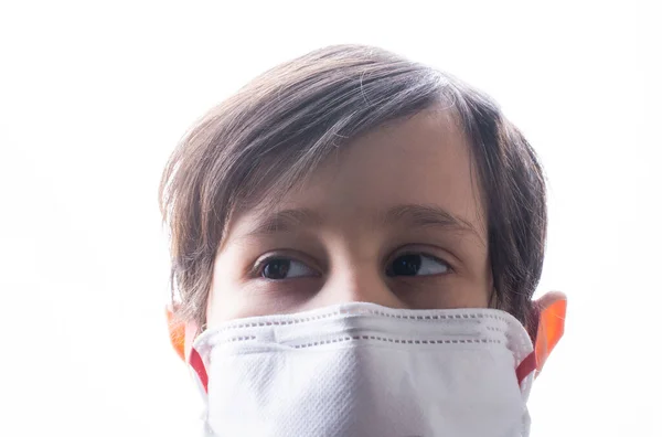 Kid Wear Health Masks Prevent Virus Germs Disease Protection — Stock Photo, Image