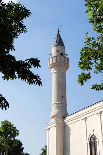 Minarete Mesquita Muçulmana Religião Islã Turismo Conceitos Viagem — Fotografia de Stock