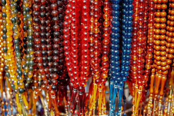 Set Van Rozenkrans Bidden Kralen Voor Het Beoefenen Van Mindfulness — Stockfoto