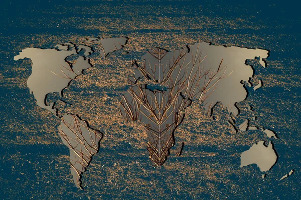 Zhruba Načrtnuta Mapa Světa Bílým Pozadím — Stock fotografie