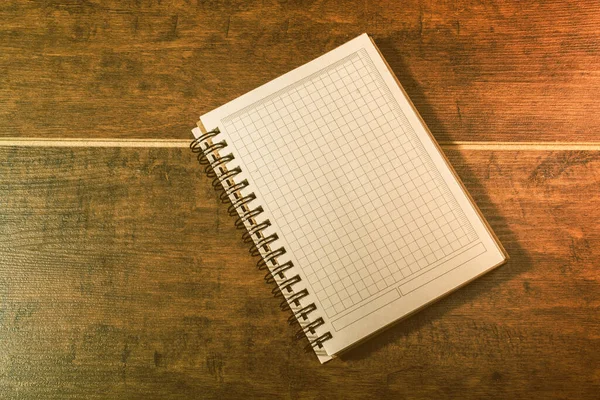 White Notebook Brown Color Background Inthe View — Stock Photo, Image