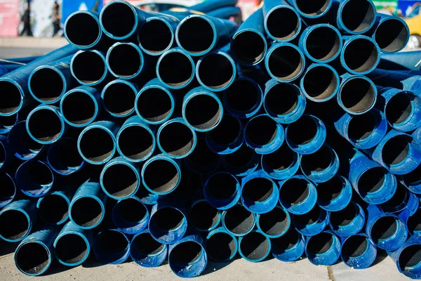 Dark Blue Color Lue Water Pipes View — Stock Photo, Image