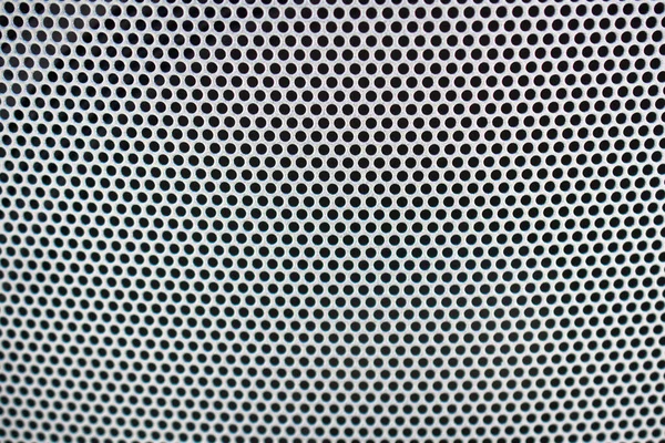 Detailed Texture Background Gray Sheet Metal Perforated Steel Plate Holes — Stock Photo, Image