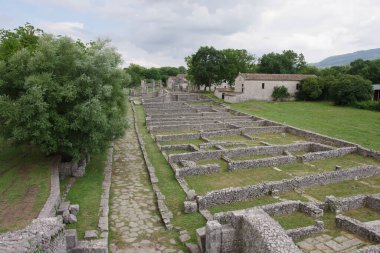  Archaeological site of Altilia: The decumanus of the Roman period seen from the top of Porta Boiano. Sepino, Molise, Italy. clipart