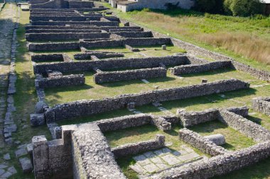  Archaeological site of Altilia: The decumanus of the Roman period seen from the top of Porta Boiano. Sepino, Molise, Italy. clipart