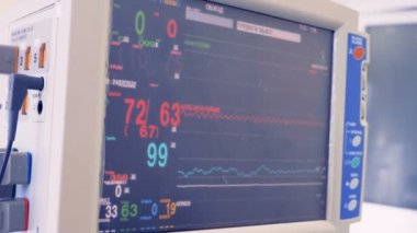 Klinik hasta hayati parametreleri ile modern tıbbi ekipman.