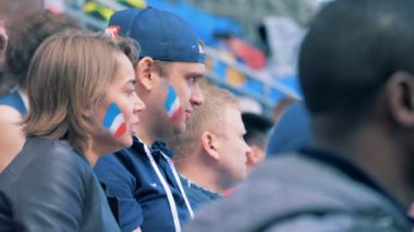 Kazan, Rusya Federasyonu - 16 Haziran 2018: Fransız hayranları bir maç 4 k izle