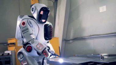 Robot bir bitki, kaynak, yakın çekim.