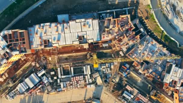 Real estate concept. Construction site directly from above. — Stock Video