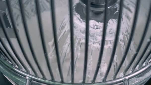 Process of cream whipping, close up. — Stock Video