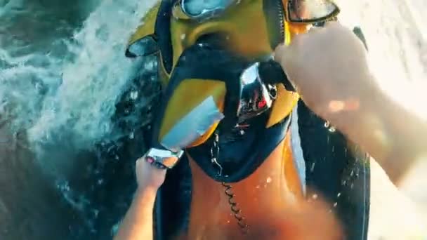 Waverunner steering wheel in first-person view — Stock Video