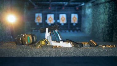 Oda Ekipmanları ve targetboards tam bir set ile çekim