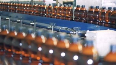 Plastik bira şişeleri birlikte taşıyıcı tarafından taşınır