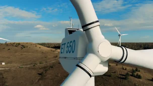 Special wind turbines working. Renewable energy concept. — Stock Video