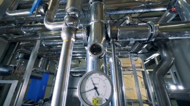 Fermentation unit with a system of pipelines — Stock Video