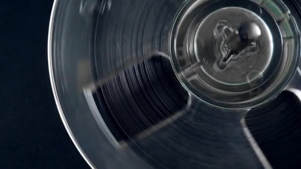 Close up of a rotating reel with tape — Stock Video