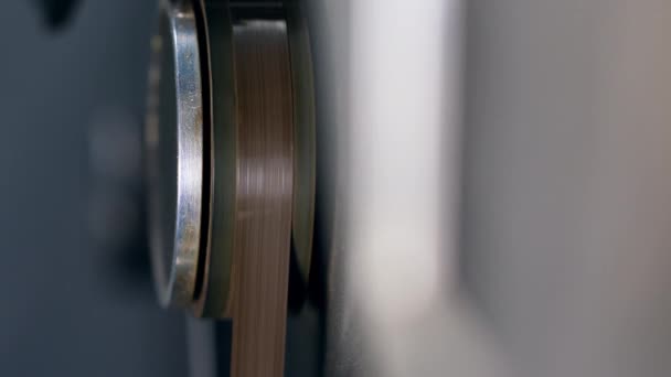 Tape rolling on a reel recorder. — Stock Video