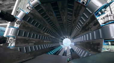 Yuvarlak konveyör, nonwoven kumaş fabrikasında çalışır.