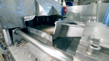 Ham alimentary malzeme konveyör tarafından işleniyor