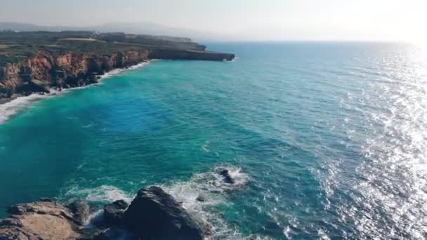 Cliffs and sea on a sky background at a resort. — Stock Video