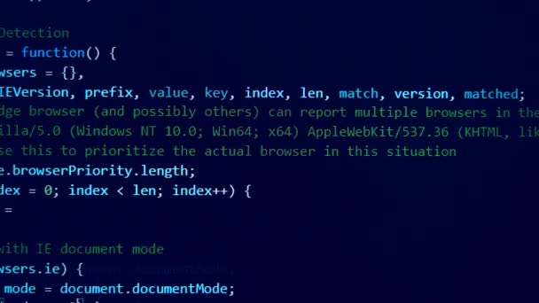 O fluxo de informações codificadas está aparecendo na tela — Vídeo de Stock