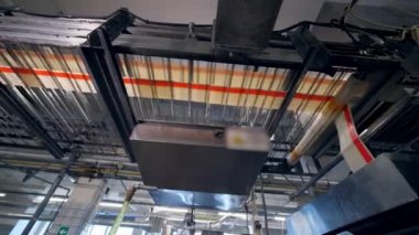 Balık kroket hatları kemer boyunca hareket ediyor.