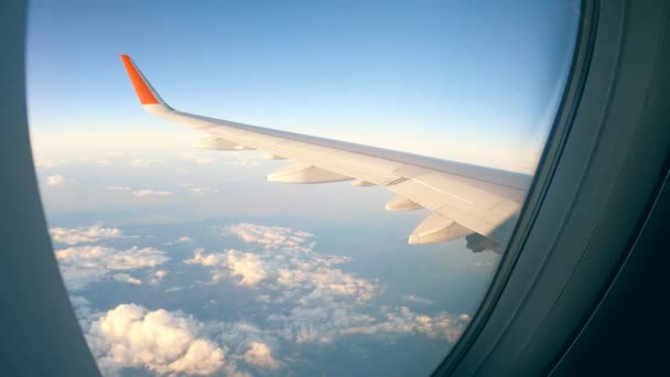 Vue de l'aile plane dans la fenêtre. — Video