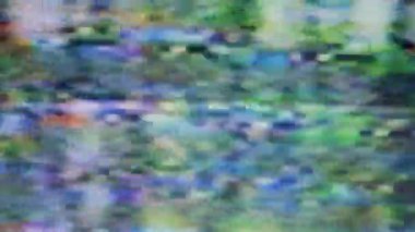Bozuk TV ekranının her tarafında arızalar var.