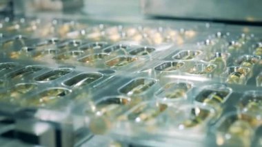 Tabaklar taşıyıcı boyunca hareket ediyor. İlaç şirketi antivirüs üretiyor..