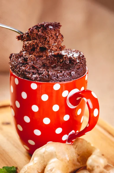 Gebackene Ingwerschokolade Roter Tasse Nahaufnahme — Stockfoto