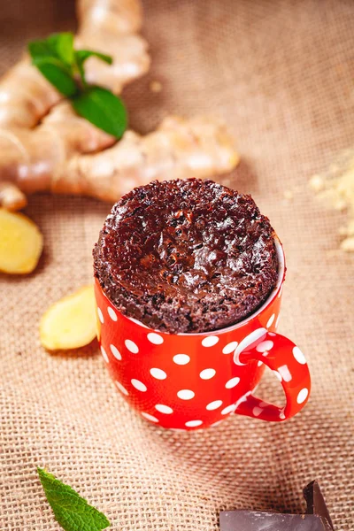 Gebackene Ingwerschokolade Roter Tasse Nahaufnahme — Stockfoto