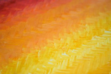 Kırmızıdan sarıya ve sırta güzel bir yumuşak geçiş. Görünür fırça darbeleri ile Gdaddientny arka plan. Fırça darbeleri ringa kemiği deseni oluşturur. Neşeli parlak çok renkli zemin.