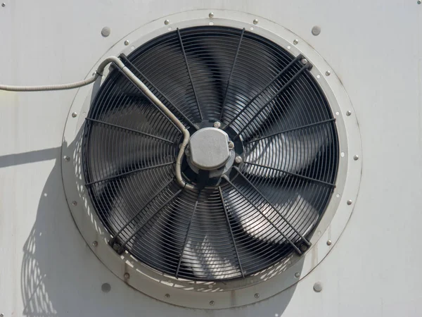 External Fan Unit Air Conditioners Attached Facade Industrial Building Rotating — Stock Photo, Image