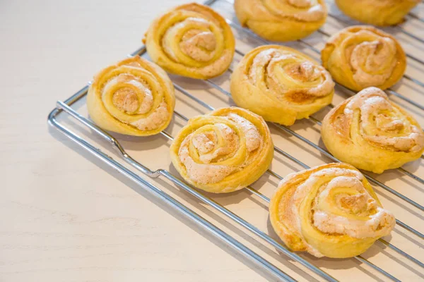 Domowe Ciasteczka Cukrem Bezy Domowe Róże Cookies — Zdjęcie stockowe