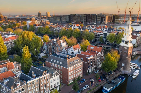 Panoramic Aerial View Amsterdam Netherlands View Historic Part Amsterdam — Stockfoto