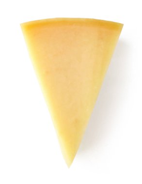 Beyaz arka plan üzerinde üstten görünüm izole Parmesan peyniri