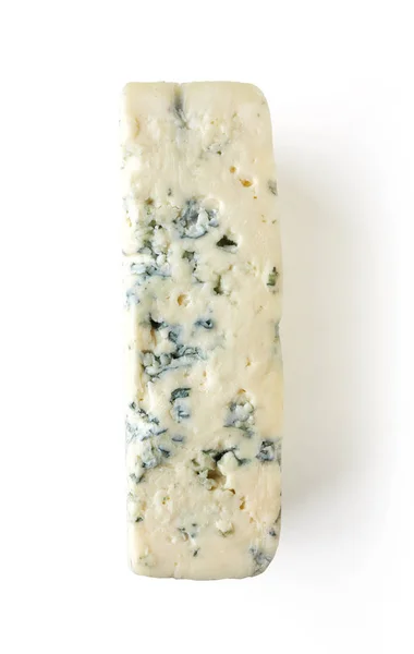 白い背景に 平面図上で分離ブルーチーズ — ストック写真