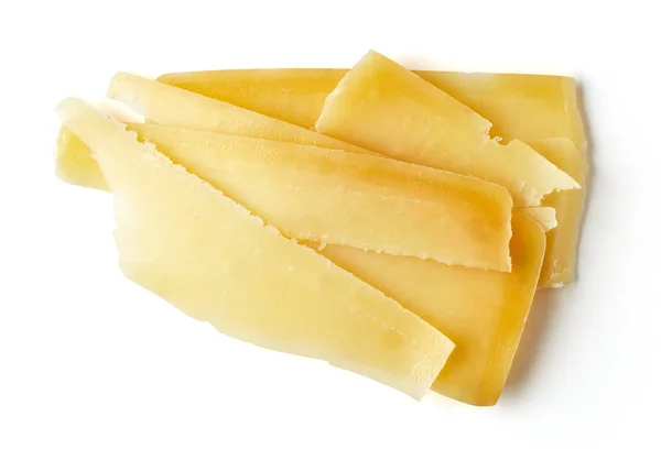 Kaas Segmenten Geïsoleerd Een Witte Achtergrond Bovenaanzicht — Stockfoto
