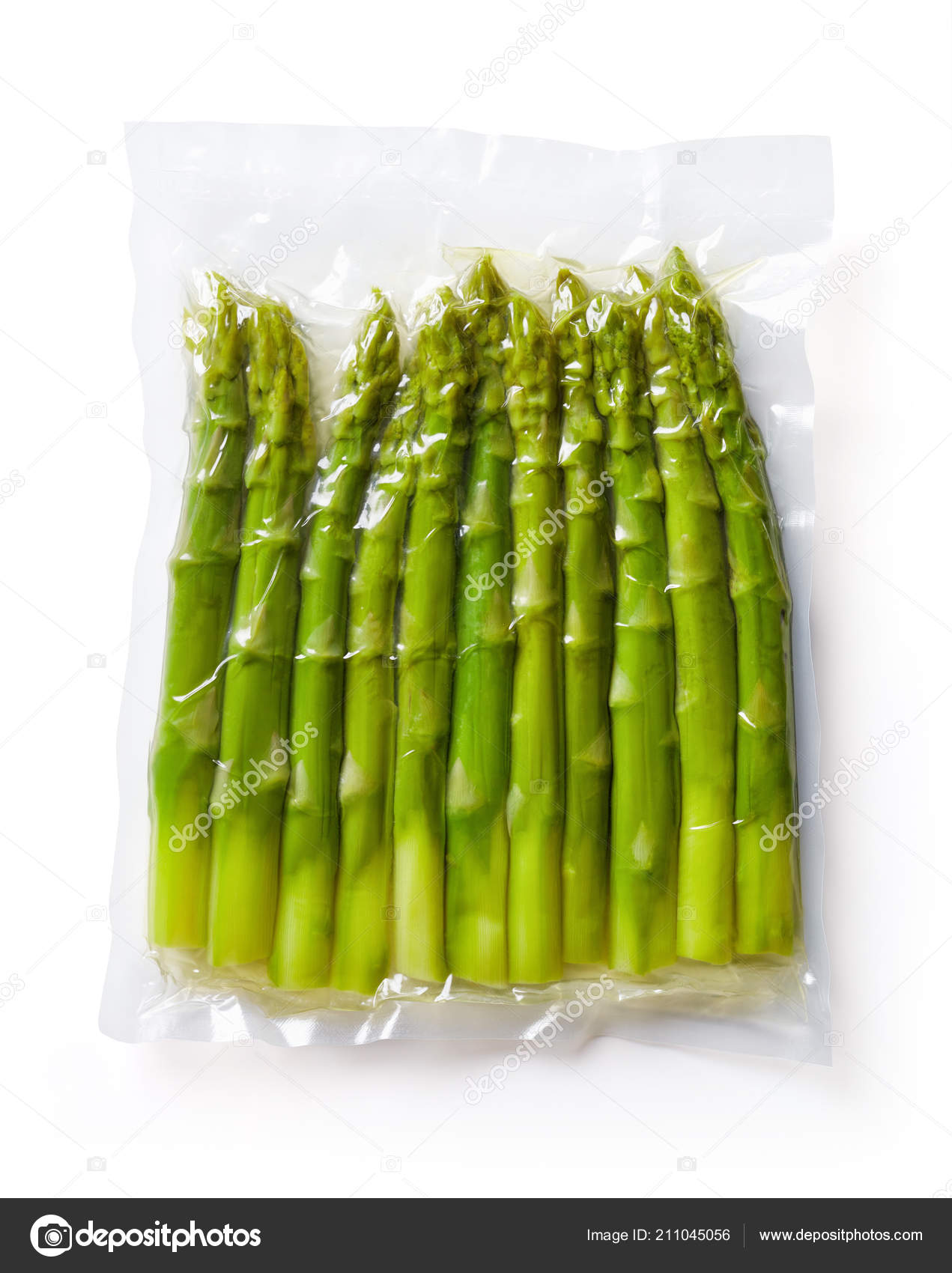Fresh Asparagus Vacuum Sealed Rady Sous Vide Cooking Isolated White Stock Photo Image By C Bigacim Gmail Com