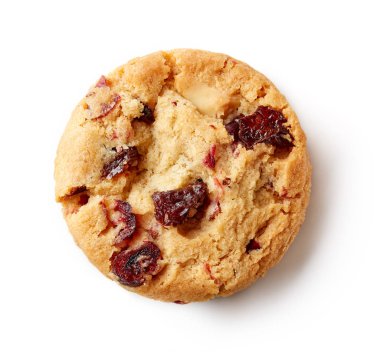 Beyaz bakcground, üstten görünüm izole cranberries ile tanımlama bilgisi