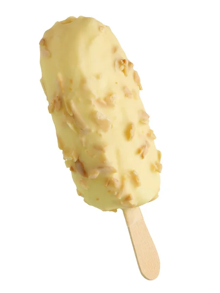 スティックの上にホワイトチョコレートアイスクリームバー — ストック写真