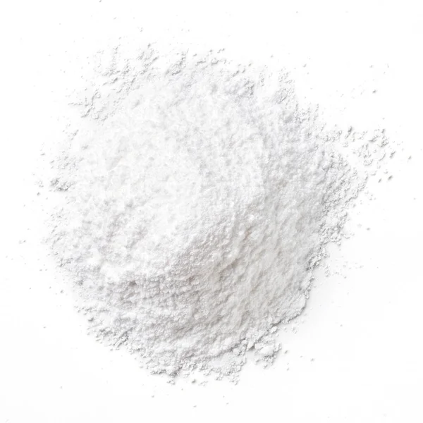 White Bowl Baking Powder Isolated White Background Top View — Stock Photo, Image