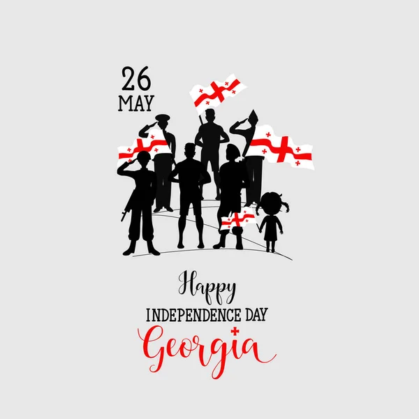 Den Nezávislosti Gruzie Května Design Šablony Přání Proužkové — Stockový vektor