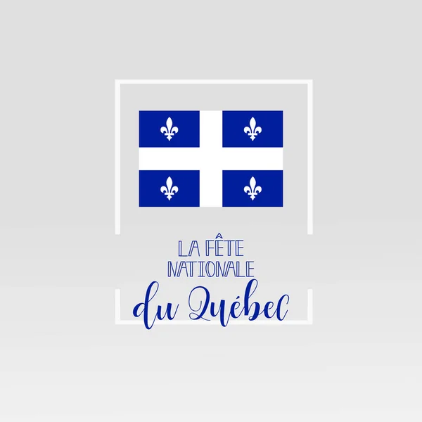 Día Nacional Quebec Tarjeta Felicitación Diseño Plantilla Para Tarjeta Banner — Vector de stock