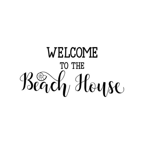 Welcome Beach House Hand Drawn Vector Illustration Element Flyers Banner — Stock Vector