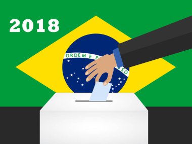 Brazil voting concept. National flag and ballot box. clipart