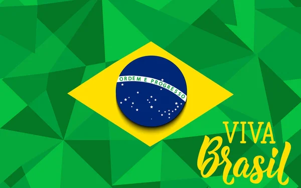 Tarjeta Felicitación Del Día Independencia Brasil Texto Portugués Viva Brasil — Vector de stock