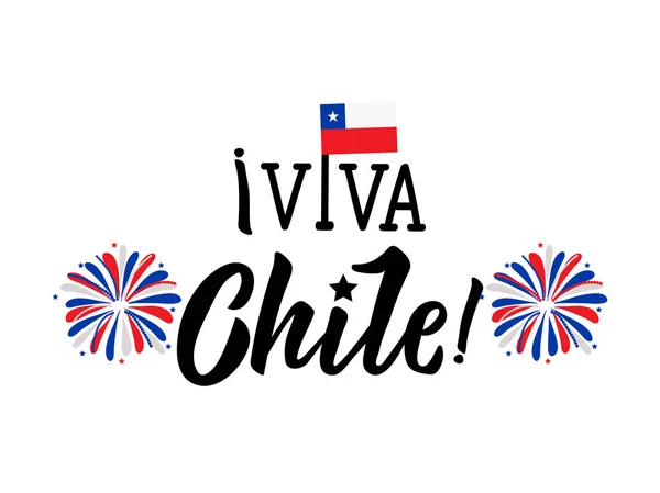 Text Spanish Viva Chile Letras Ilustração Vetorial Design Conceito Independência —  Vetores de Stock